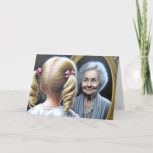 Tarjeta Cumpleaños niña y anciana