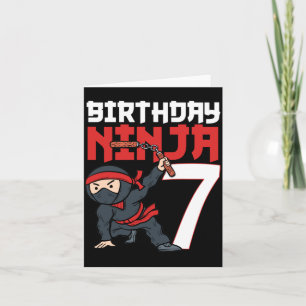 Tarjeta Cumpleaños Ninja 7 Cumpleaños 7 Años Fiesta De Cum