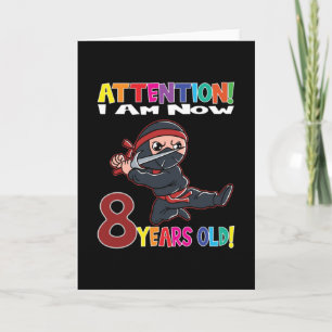 Tarjeta Cumpleaños Ninja Ahora Tengo 8 Años