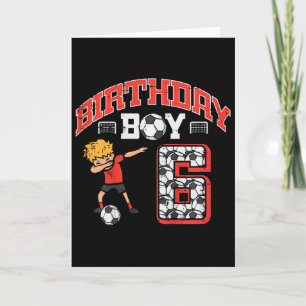 Tarjeta Cumpleaños Niño 6 Fútbol Dab 6to Seis Años Bd
