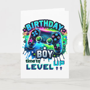 Tarjeta Cumpleaños Niño Hora De Subir De Nivel Cumpleaños 