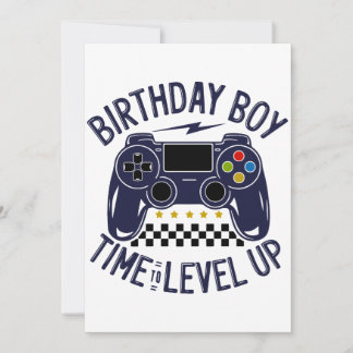 Tarjeta Cumpleaños Niño Tiempo de Subir de Nivel