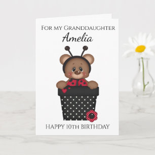 Tarjeta Cumpleaños Niños Hermosa Nieta Linda Mariquita