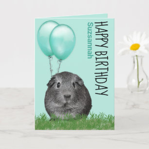 Tarjeta Cumpleaños Nombre Personalizado Conejillo de India