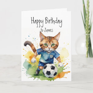 Tarjeta Cumpleaños Nombre personalizado Diversión Gato lin