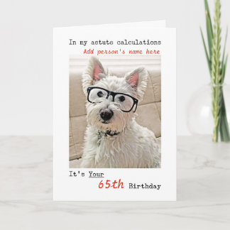 Tarjeta Cumpleaños, nombre y edad personalizados, perro oc