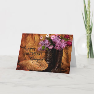 Tarjeta Cumpleaños - Novia - Boots and Flowers