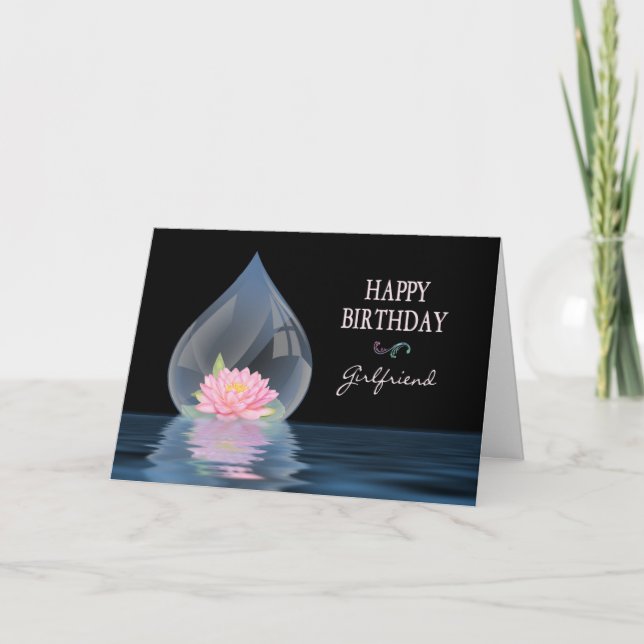 TARJETA CUMPLEAÑOS - NOVIA - LOTUS EN WATERDROP (Anverso)