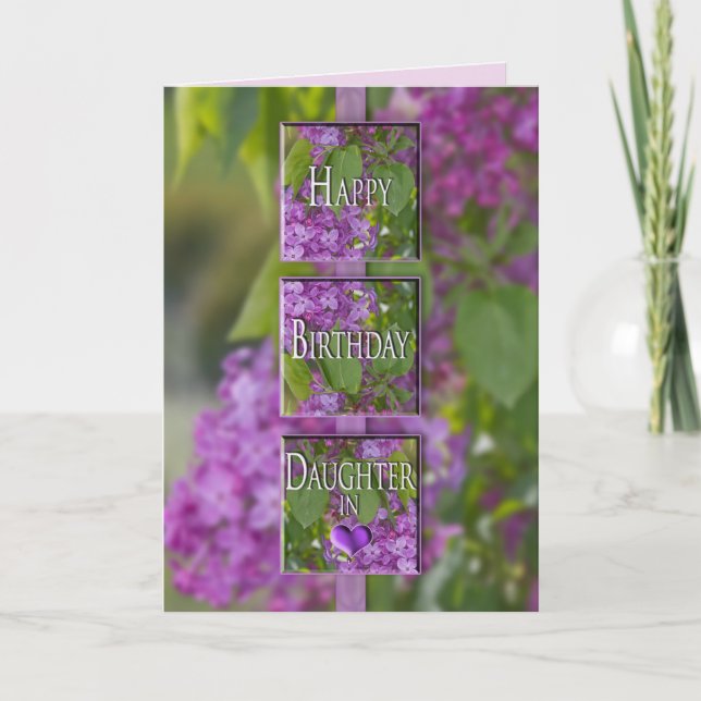 Tarjeta CUMPLEAÑOS - nuera - LILAS de la LAVANDA (Anverso)