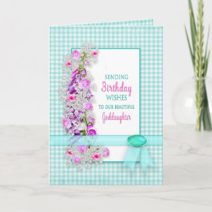 Tarjeta Cumpleaños, Nuestra Ahijada, Flores de Jardín, Cua