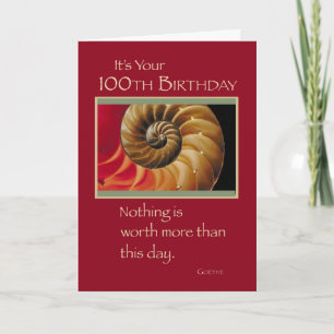 Tarjeta Cumpleaños número 100 con concha roja