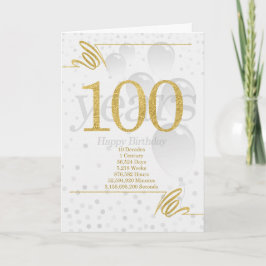 Tarjeta Cumpleaños número 100 en Días Semanas Minutos con