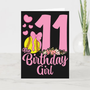 Tarjeta Cumpleaños número 11 niña Softll Team Coquette laz