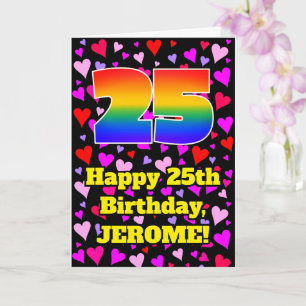 Tarjeta Cumpleaños número 25: Patrón de Corazones Amorosos