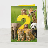 Cumpleaños número 2 de animales salvajes bebés