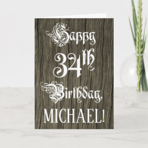 Tarjeta Cumpleaños número 34: Texto Elegante y Sofisticado