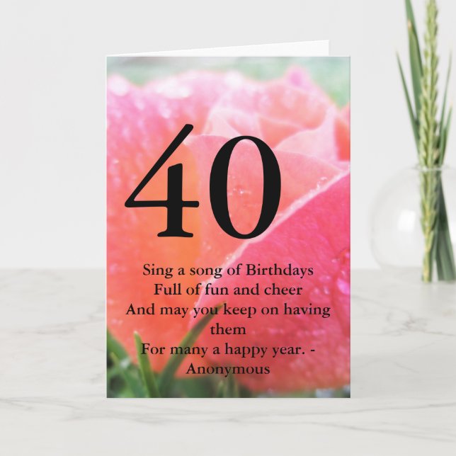 Tarjeta Cumpleaños número 40 (Anverso)