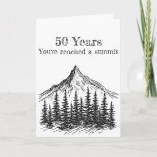 Tarjeta Cumpleaños número 50 del Summit de Montaña en Blan