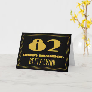 Tarjeta Cumpleaños número 82: Nombre + Estilo inspirado en