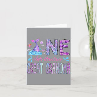 Tarjeta Cumpleaños número uno de la bisabuela bajo el mar