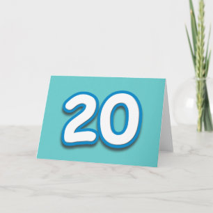 Tarjeta Cumpleaños o aniversario de 20 años - añada el