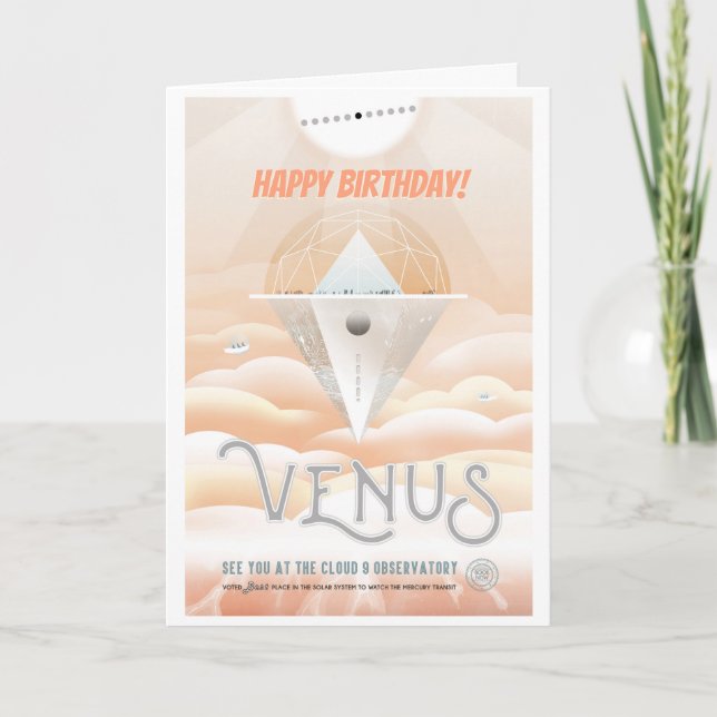 Tarjeta Cumpleaños! Observatorio de Venus para el tránsito (Anverso)