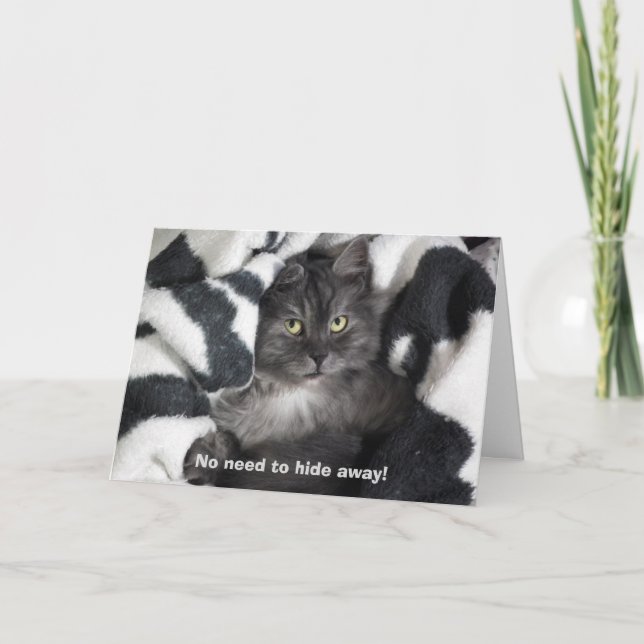 Tarjeta Cumpleaños oculto de un gato lindo (Anverso)