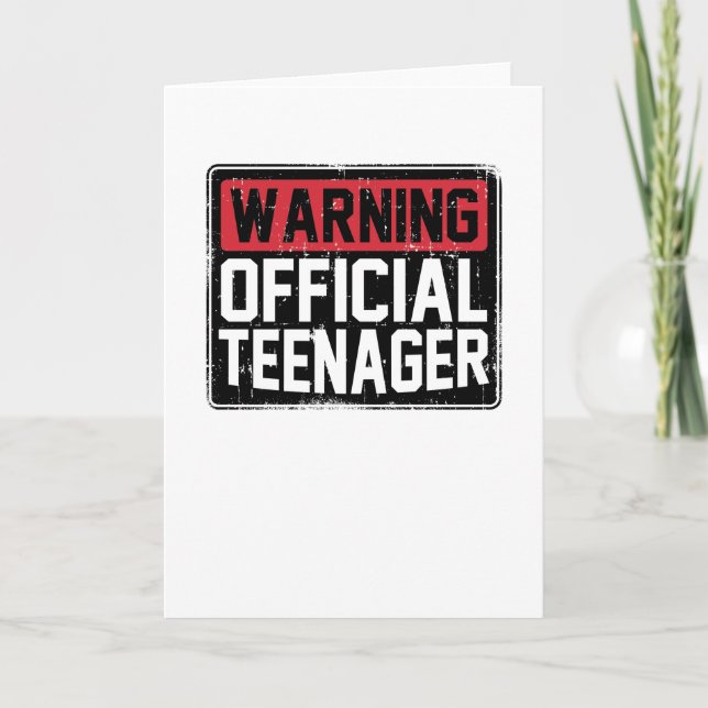 Tarjeta Cumpleaños Oficial de Aviso para Adolescentes (Anverso)