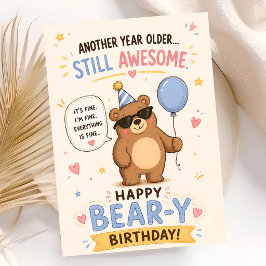 Tarjeta Cumpleaños Oso Salvaje