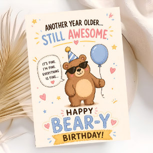 Tarjeta Cumpleaños Oso Salvaje