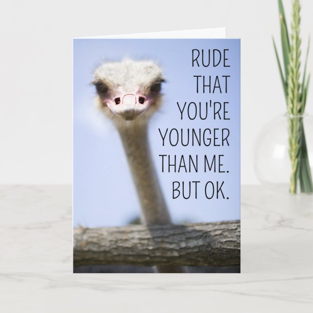 Tarjeta Cumpleaños | Ostrich Speak (Anverso)