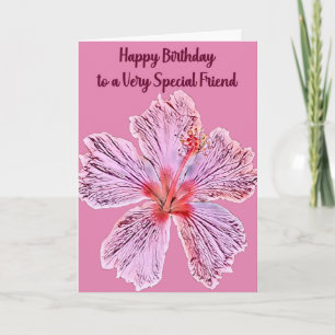 Tarjeta Cumpleaños para amigo con hibisco digital
