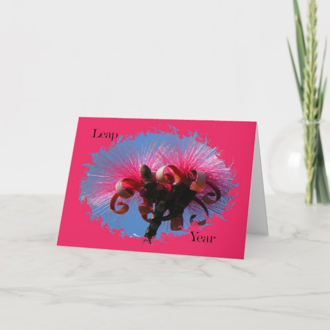 Tarjeta Cumpleaños para el Año Salto, Flores de rosa calie (Anverso)