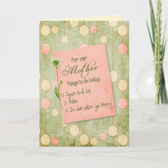 Tarjeta cumpleaños para la madre de niños (Anverso)