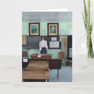 Tarjeta Cumpleaños para la maestra, escuela de una sola ha