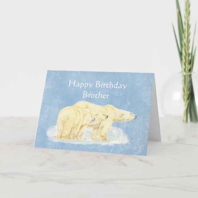 Tarjeta Cumpleaños para los osos polares del cumpleaños (Anverso)