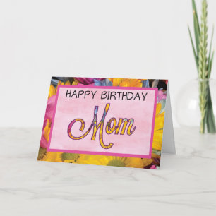Tarjeta Cumpleaños para Mamá, Flores de Gerbera Daisies