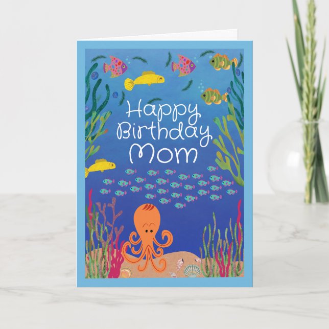 Tarjeta Cumpleaños para mamá océano mares el día (Anverso)