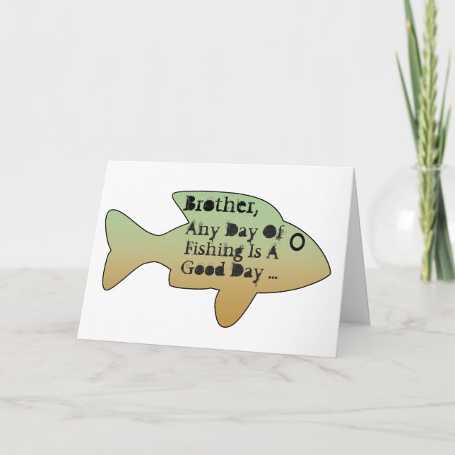 Tarjeta Cumpleaños para un hermano, pescado grande de la (Anverso)