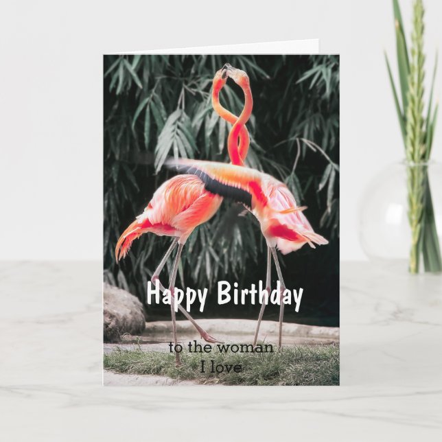 Tarjeta Cumpleaños Pareja de Aves Mujer a la que amo tarje (Anverso)