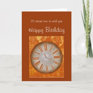 Tarjeta Cumpleaños pasado de moda con humor del reloj del