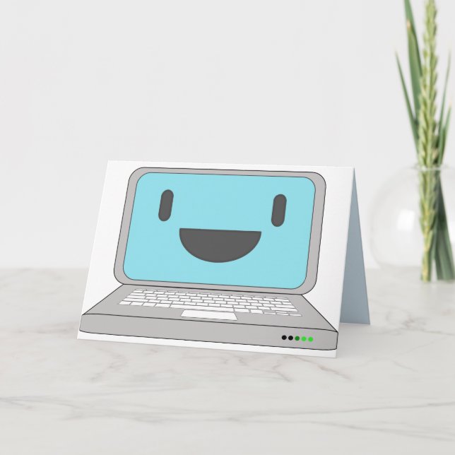 Tarjeta Cumpleaños pasado de moda del ordenador (Anverso)