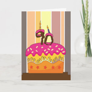 Tarjeta cumpleaños - pastel con velas 90 - 90 cumpleaños g
