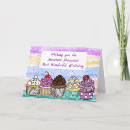 Tarjeta Cumpleaños | Pasteles dibujados a mano de Bonito