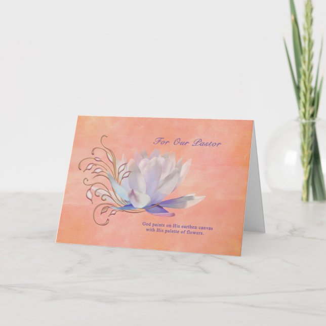 Tarjeta Cumpleaños, Pastor, Lily del Agua, Religiosa (Anverso)