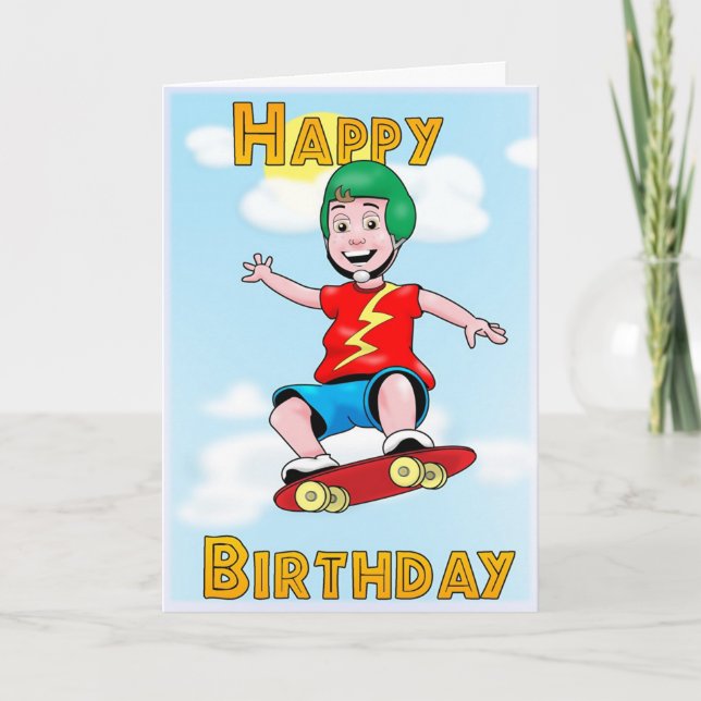 Tarjeta Cumpleaños patinador (Anverso)