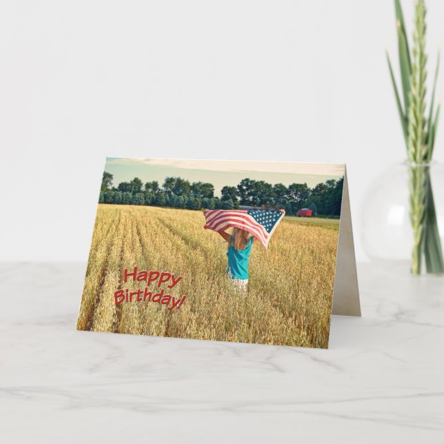 Tarjeta cumpleaños patriótico (Anverso)