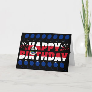 Tarjeta Cumpleaños Patriótico de la Bandera de Costa Rica