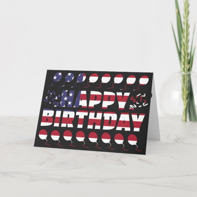 Tarjeta Cumpleaños Patriótico de la Bandera de Estados Uni (Anverso)