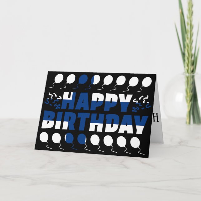 Tarjeta Cumpleaños Patriótico de la Bandera de Finlandia (Anverso)